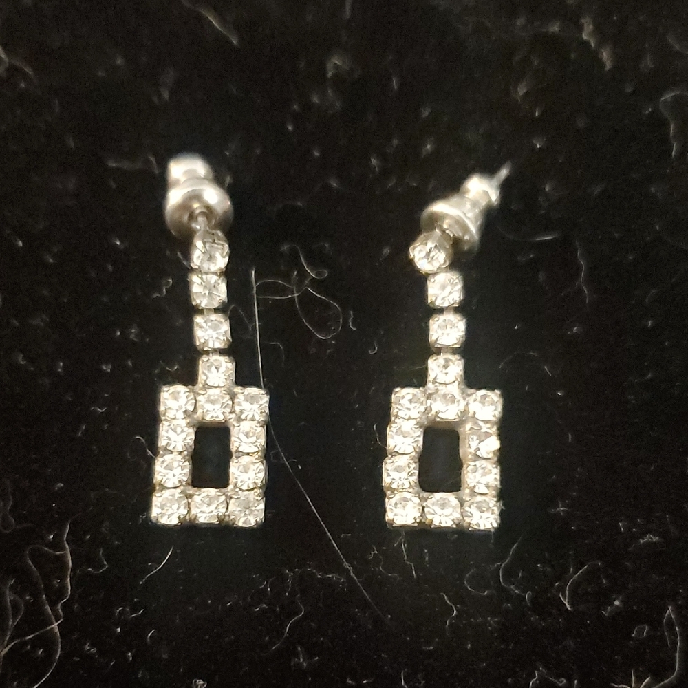 Elegant Silver Crystal Earrings
